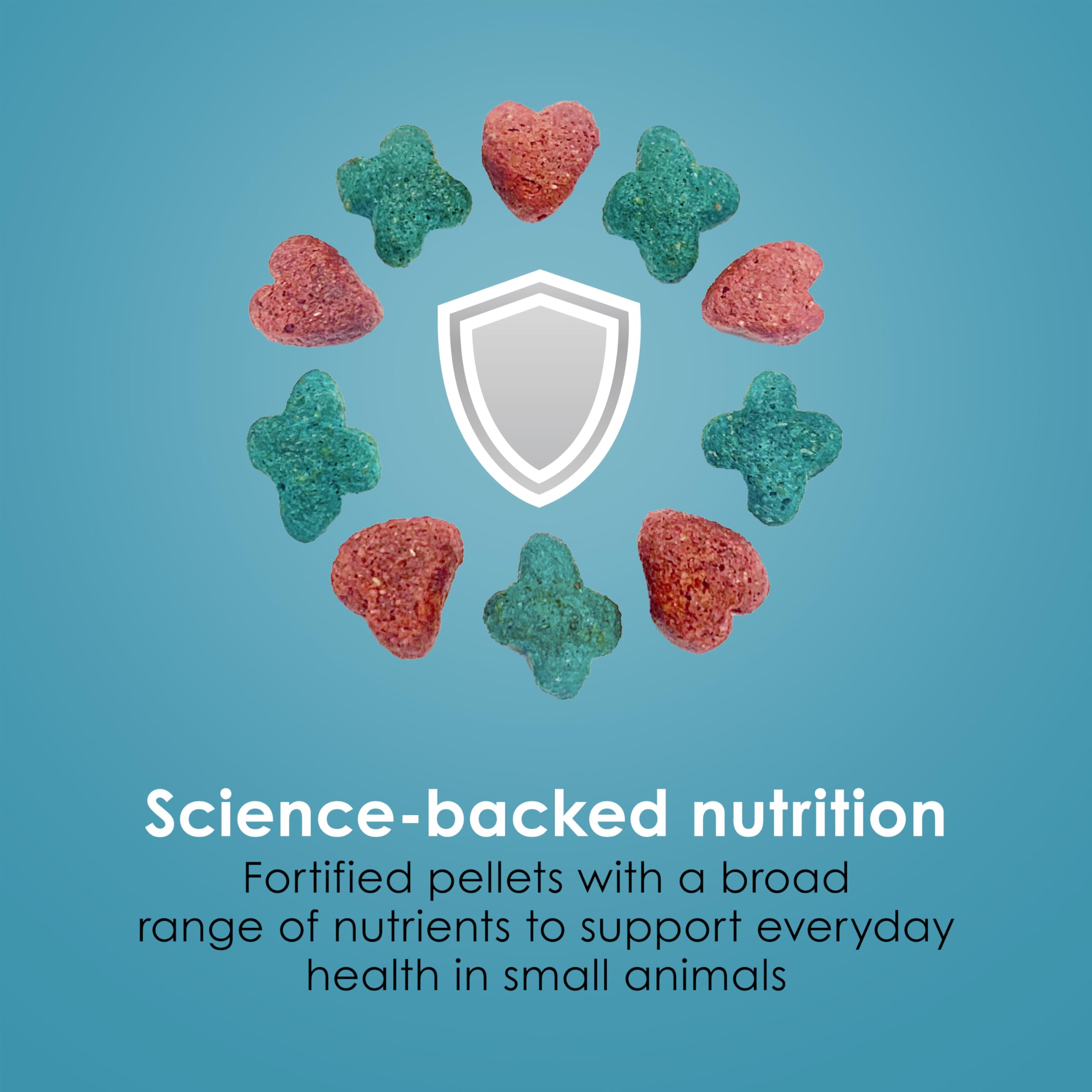 Kaytee Forti-Diet Pro Health crunchy pieces encourage chewing for dental health.