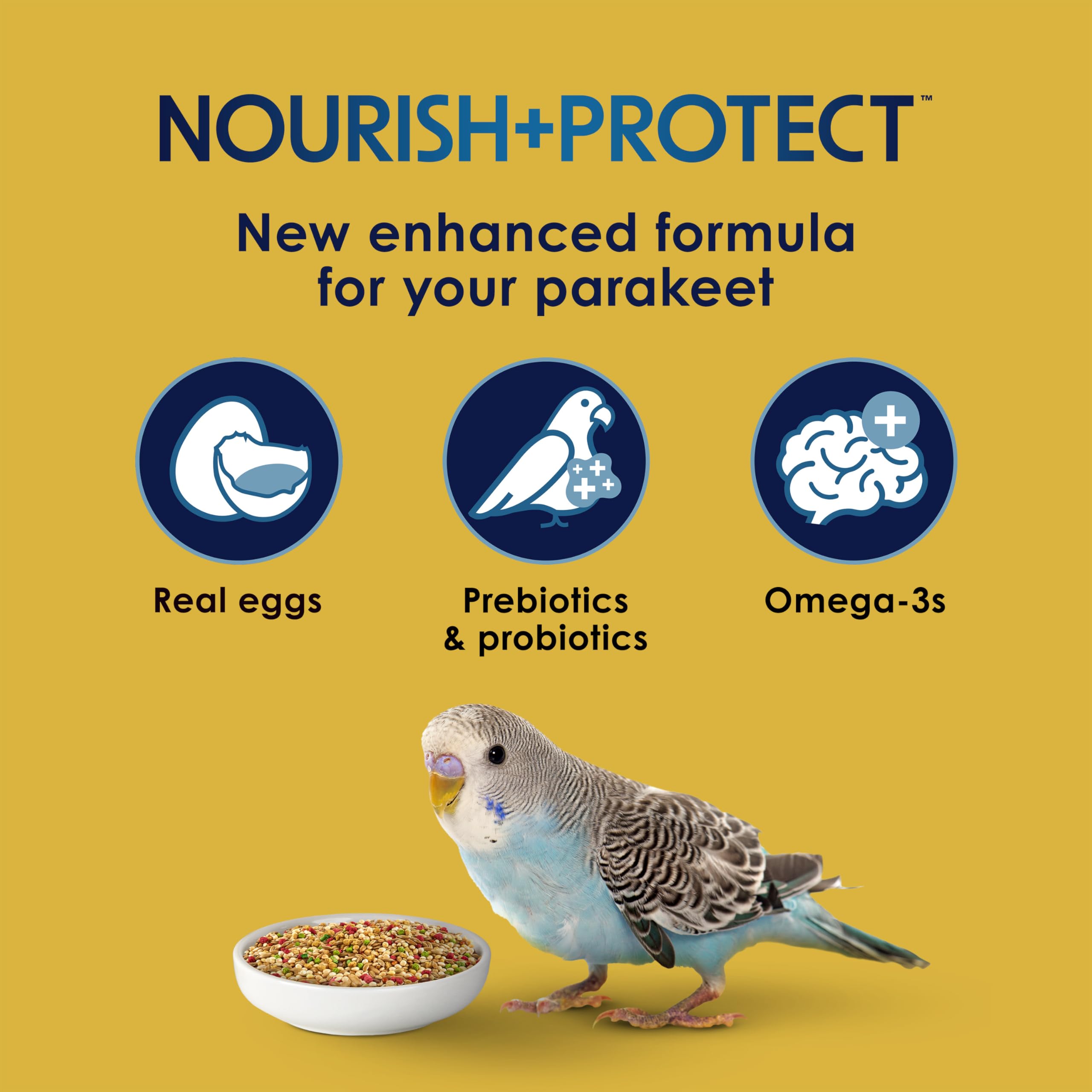 Kaytee Forti-Diet Pro Health Egg-Cite packaging emphasizes prebiotics for digestive balance