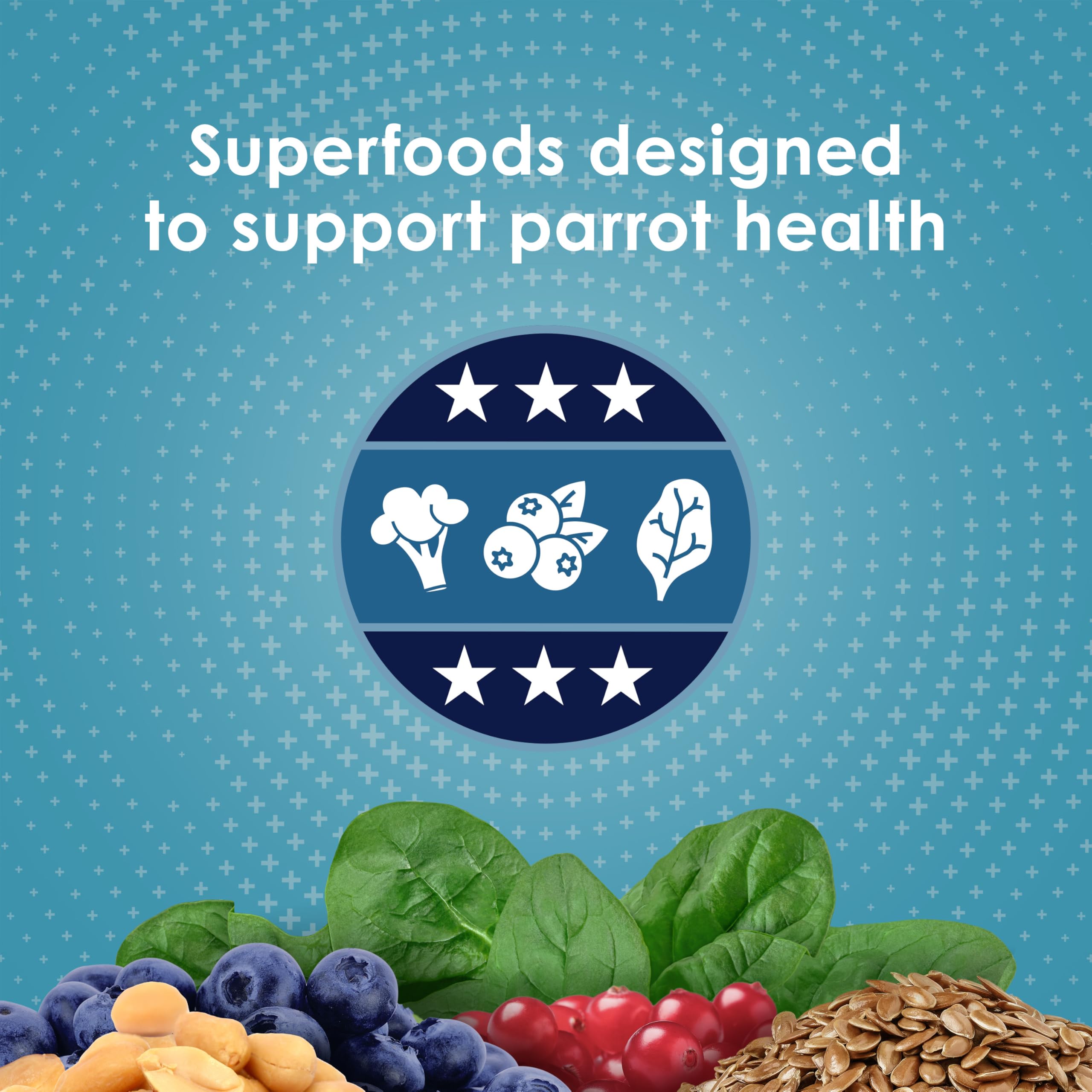 Kaytee Forti-Diet Pro Health includes fruits, nuts, and vegetables for nutritional variety