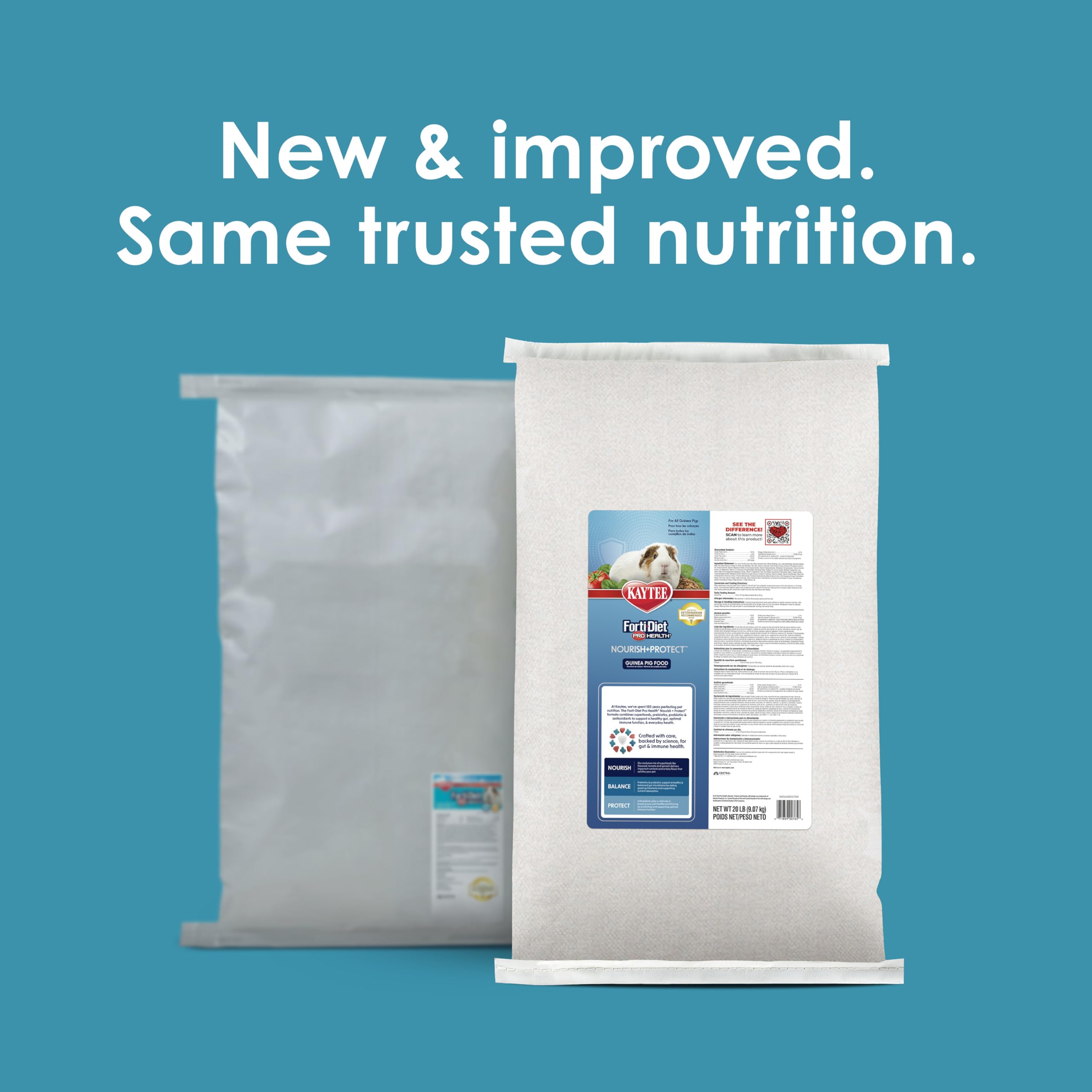 Kaytee Forti-Diet Pro Health pellets close-up highlighting crunchy texture for dental health.