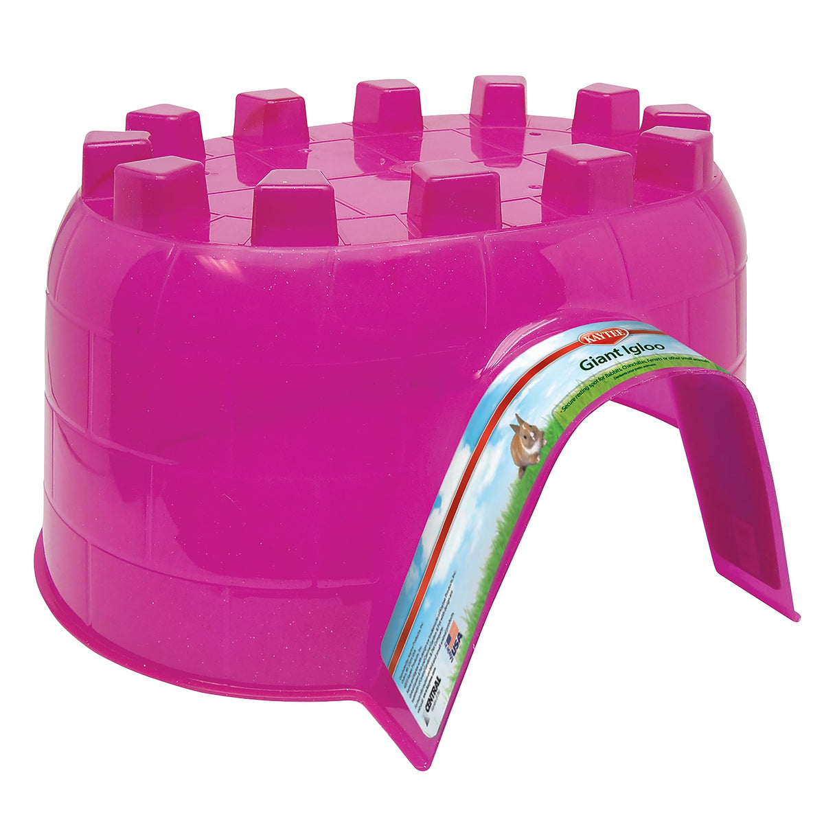 Kaytee Igloo Habitat giant outside view in translucent plastic for easy monitoring