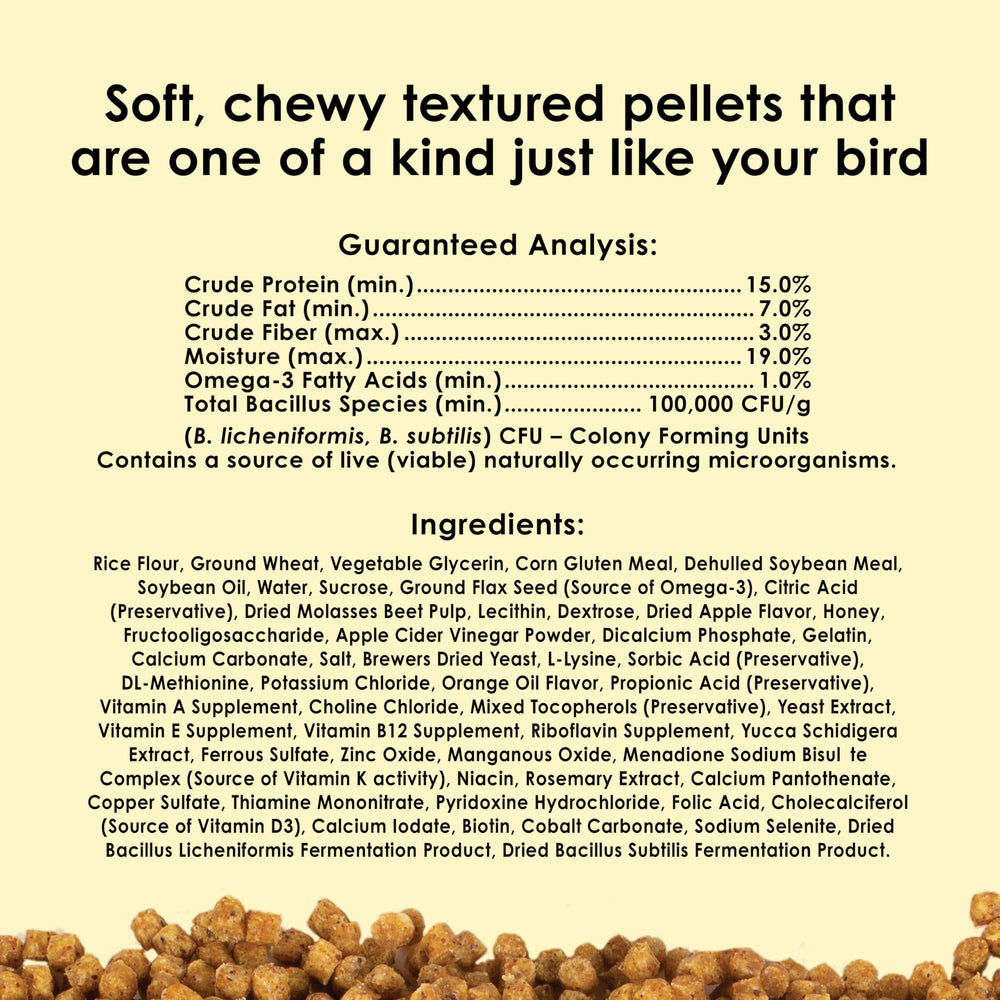 Kaytee NutriSoft supports brain, skin, and feather health with nutrients.