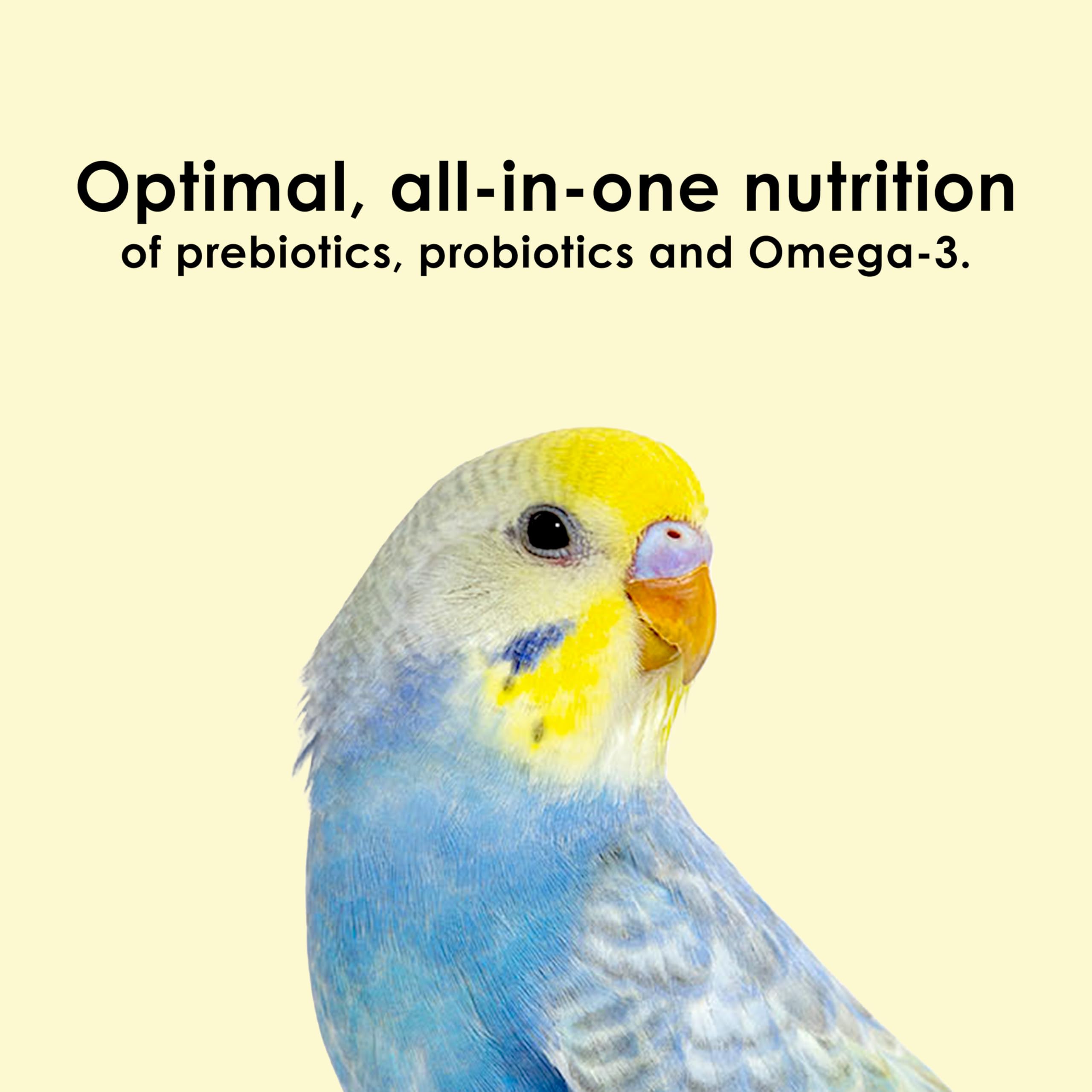 Kaytee NutriSoft label emphasizing prebiotics, probiotics, and Omega-3 benefits.