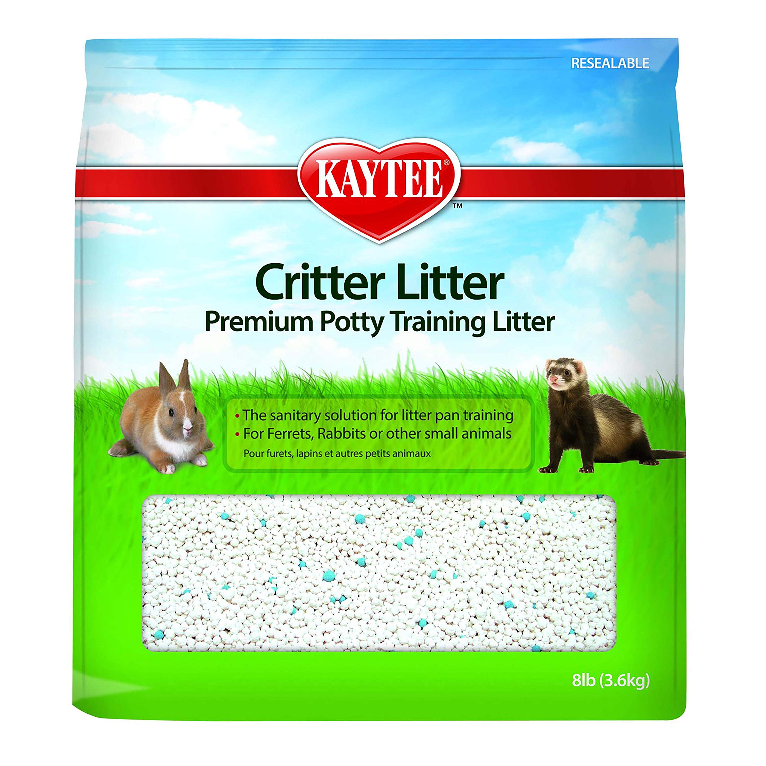 Kaytee Critter Litter packaging shown for easy potty-training setup.