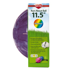Kaytee Run-About Ball green inside view highlights sturdy construction for small pets.