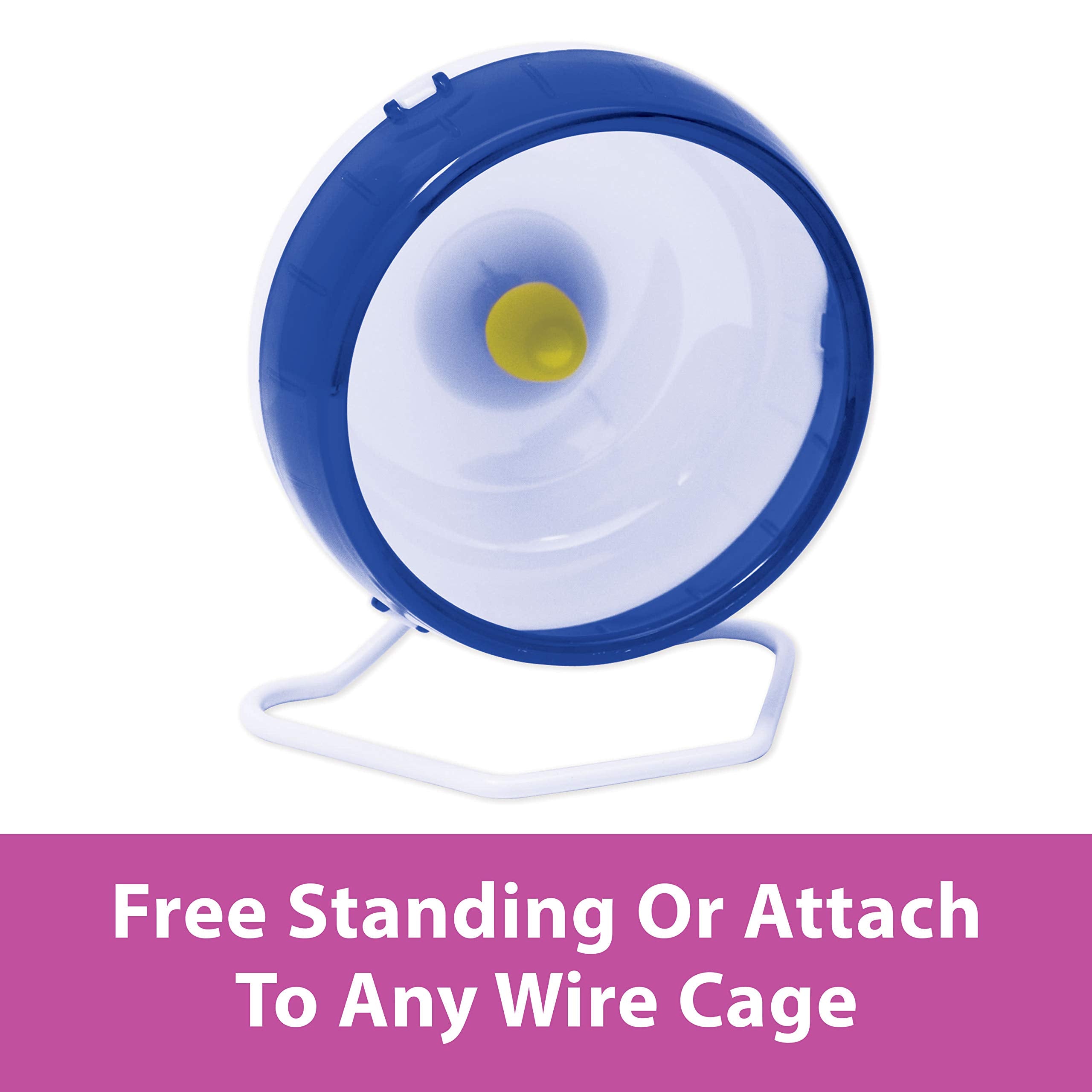 Kaytee Silent Spinner Wheel cage attachment enables secure cage mounting.