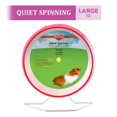 Kaytee Silent Spinner Wheel quiet operating demonstrates near-silent motion for apartments.