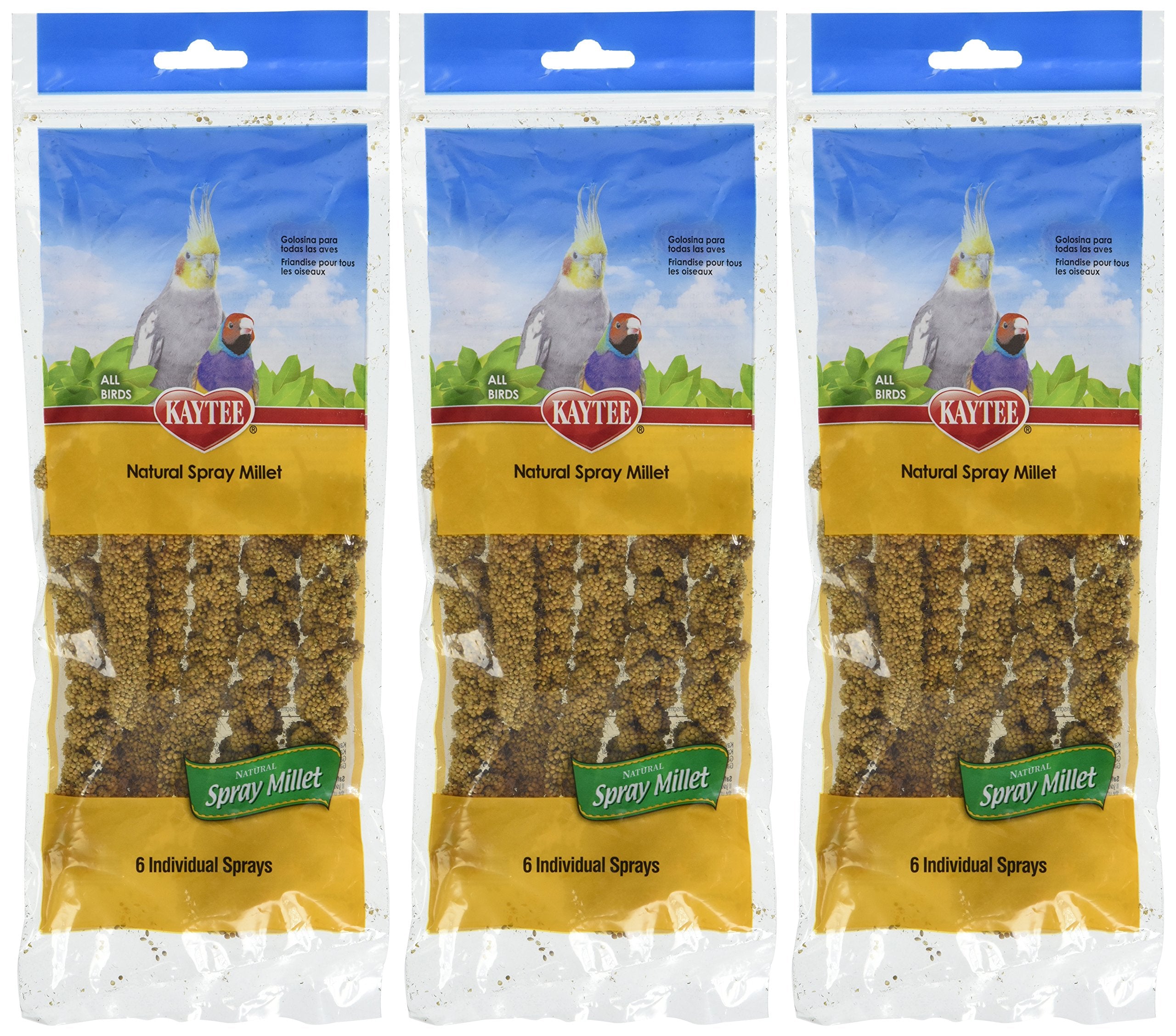 Kaytee Spray Millet for Birds 3 Pack — palatable bonding treat.