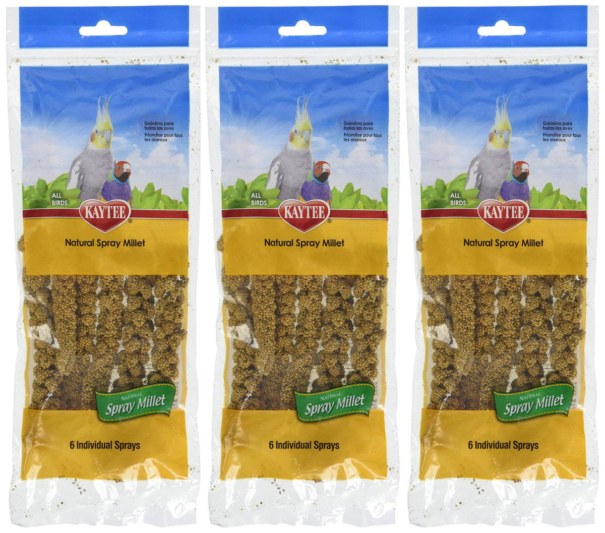 Kaytee Spray Millet for Birds 3 Pack — palatable bonding treat.