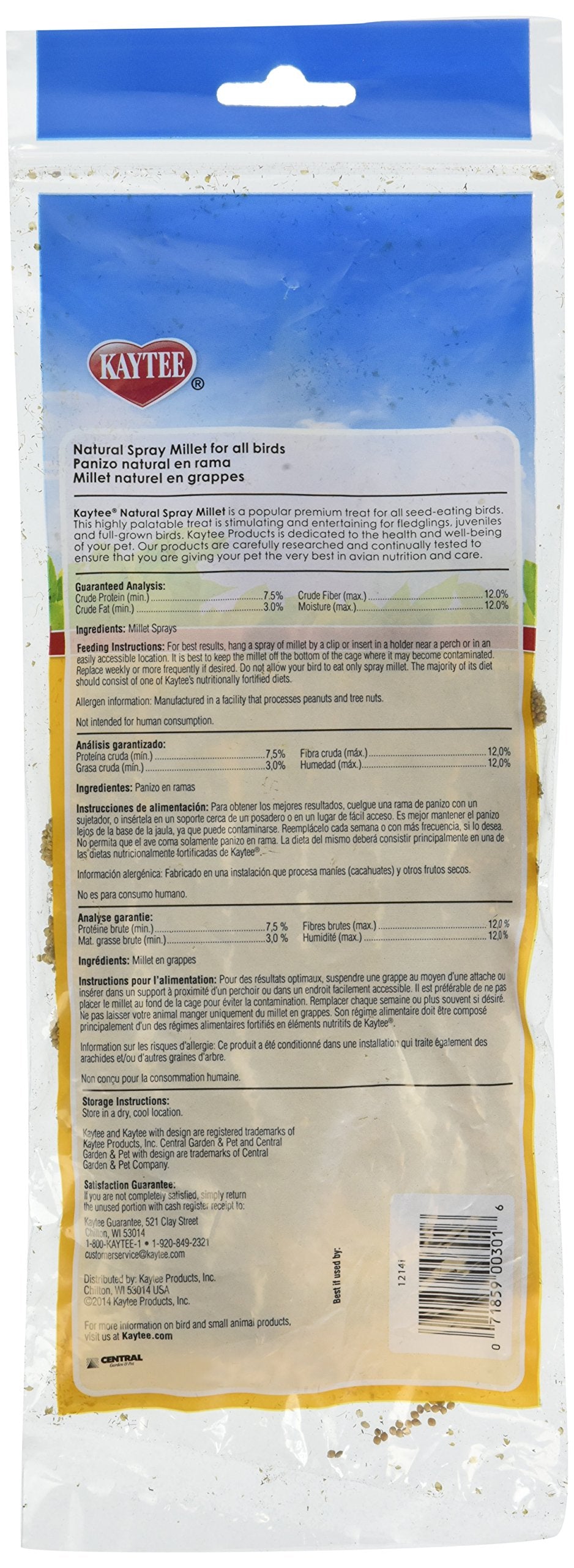 Close-up of Kaytee millet spray texture for feeding and enrichment.