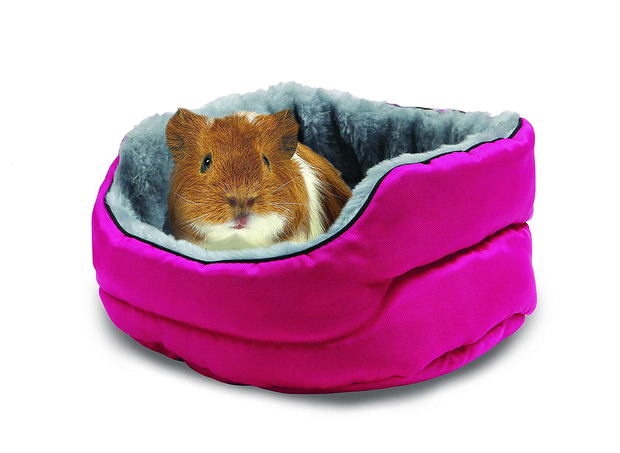 Kaytee Super Sleeper bed with padded faux-fur interior for a cozy resting spot.