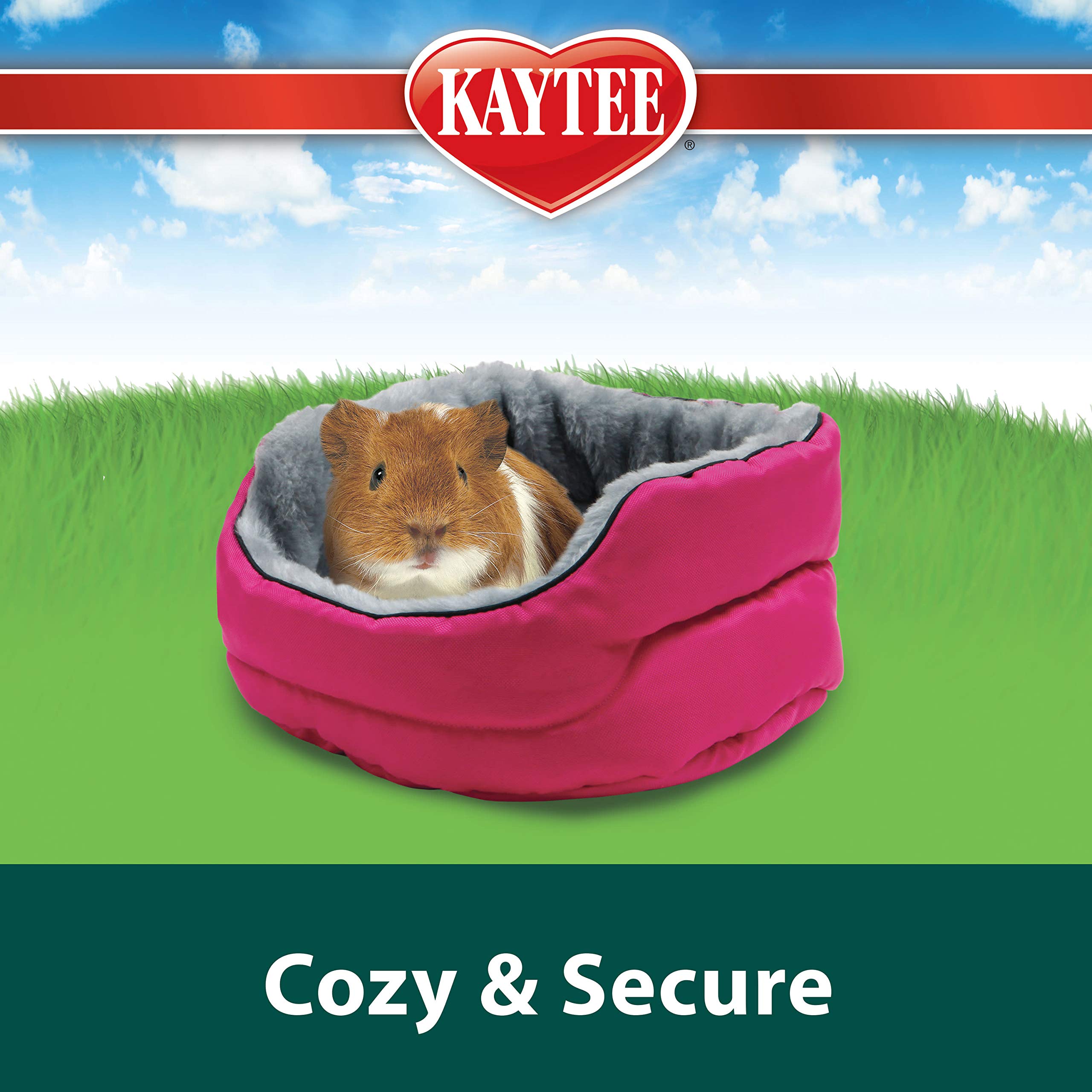 Machine washable Kaytee bed for easy cleanup after playtime.