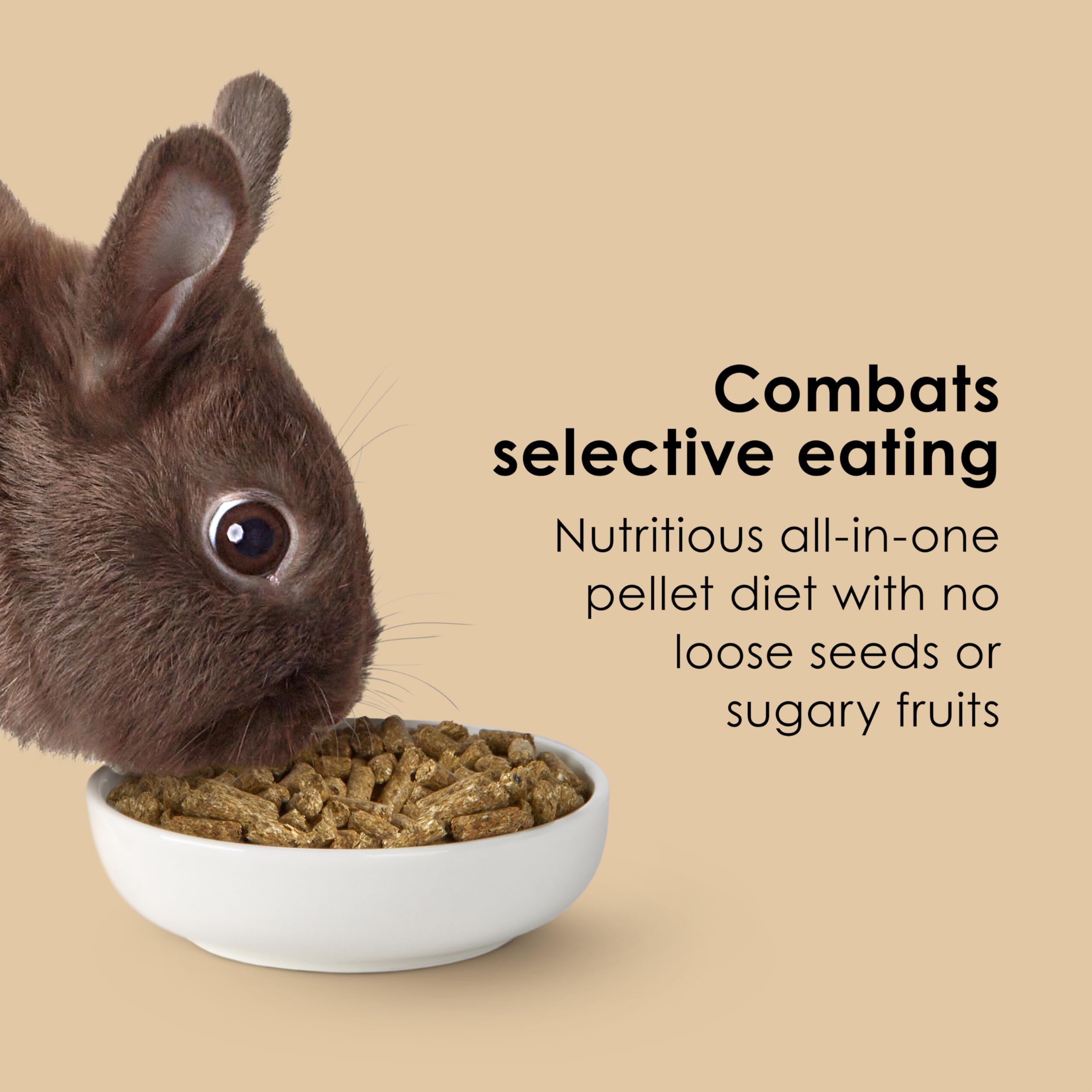 Kaytee Timothy Complete Rabbit Food nutrition label notes prebiotic and probiotic support