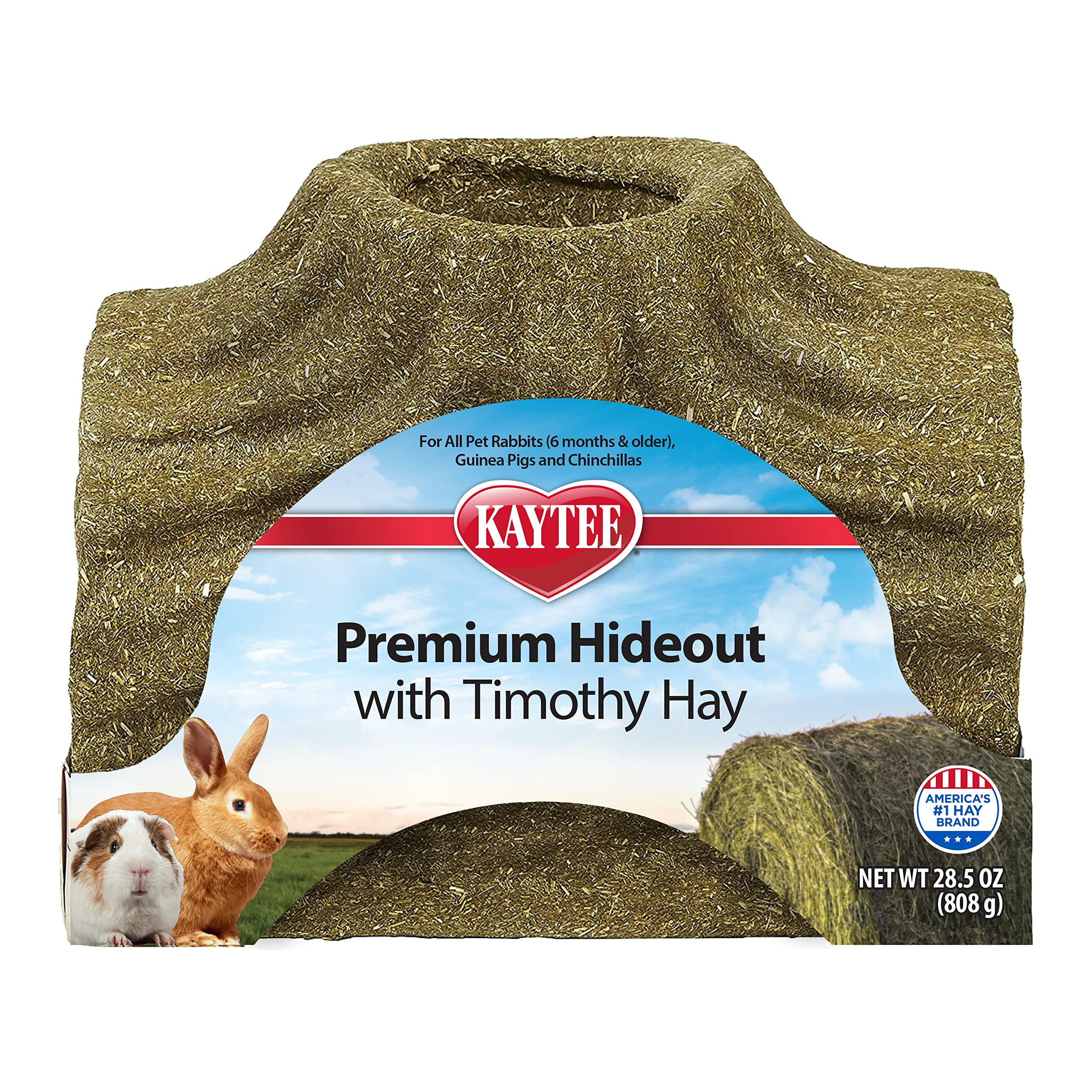 Kaytee Timothy Treat Hideout large front view; edible chew and hideout for small pets