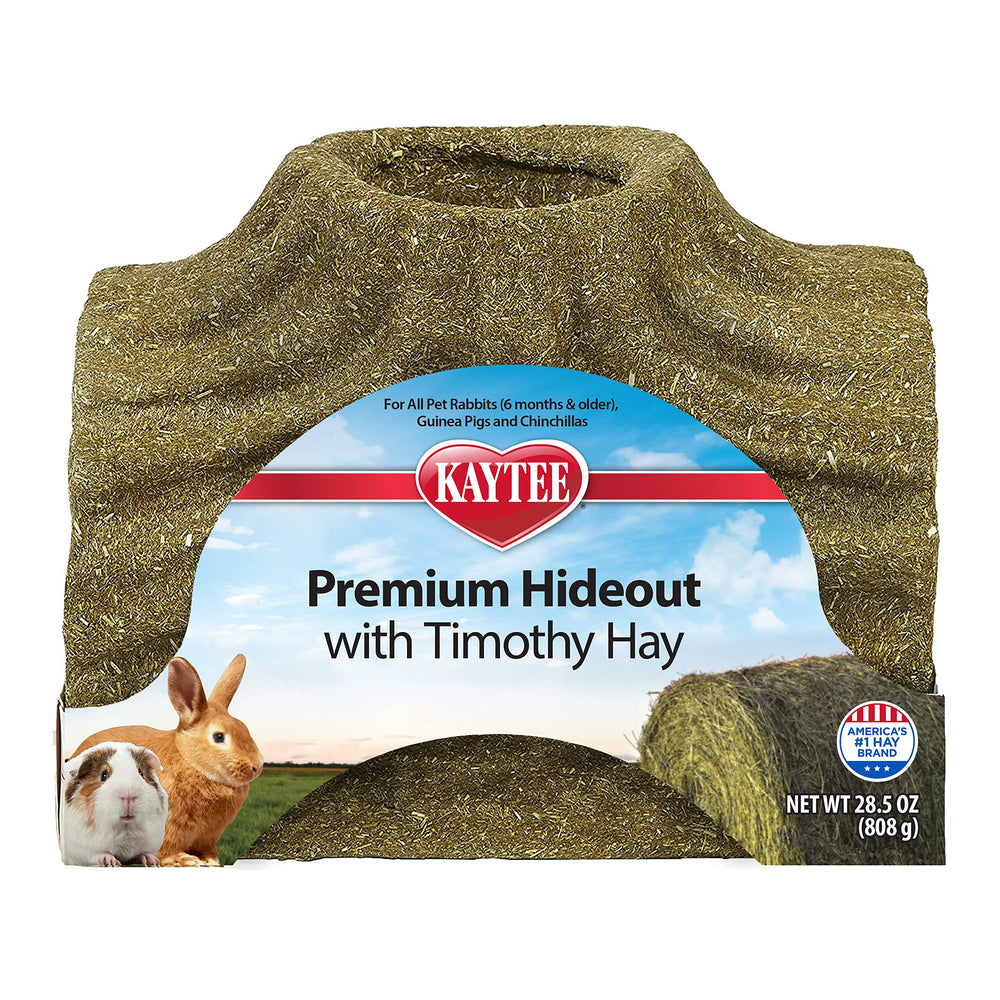 Kaytee Timothy Treat Hideout large front view; edible chew and hideout for small pets