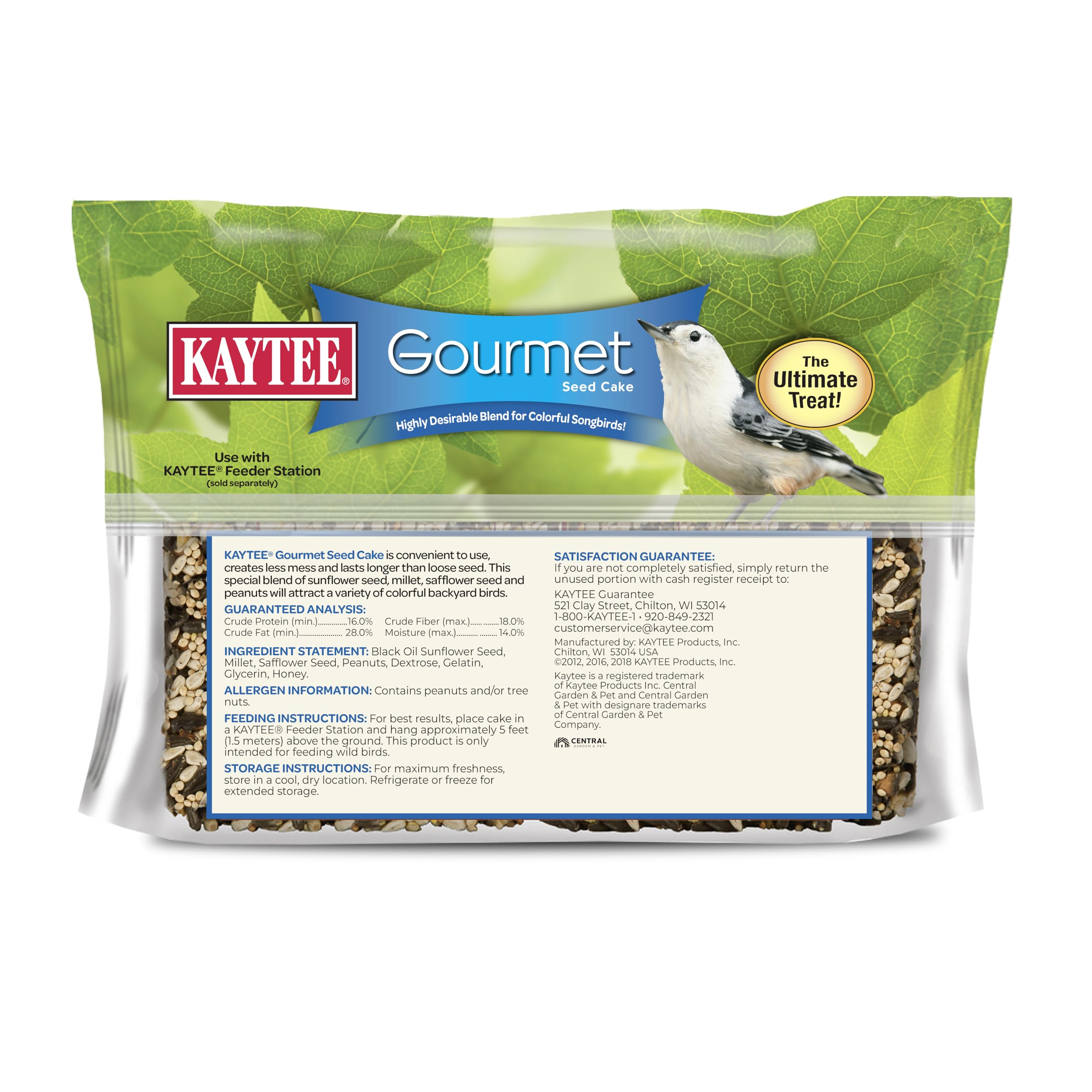 Kaytee Wild Bird Gourmet Seed Cake four cakes ready for ongoing birdwatching.