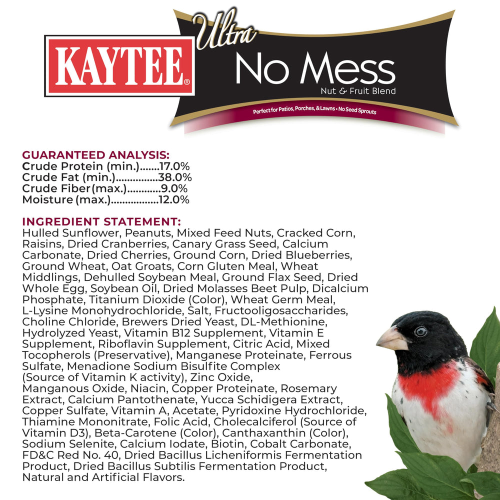 Kaytee woodpecker enjoying shell-free meal emphasizing energy-rich option.