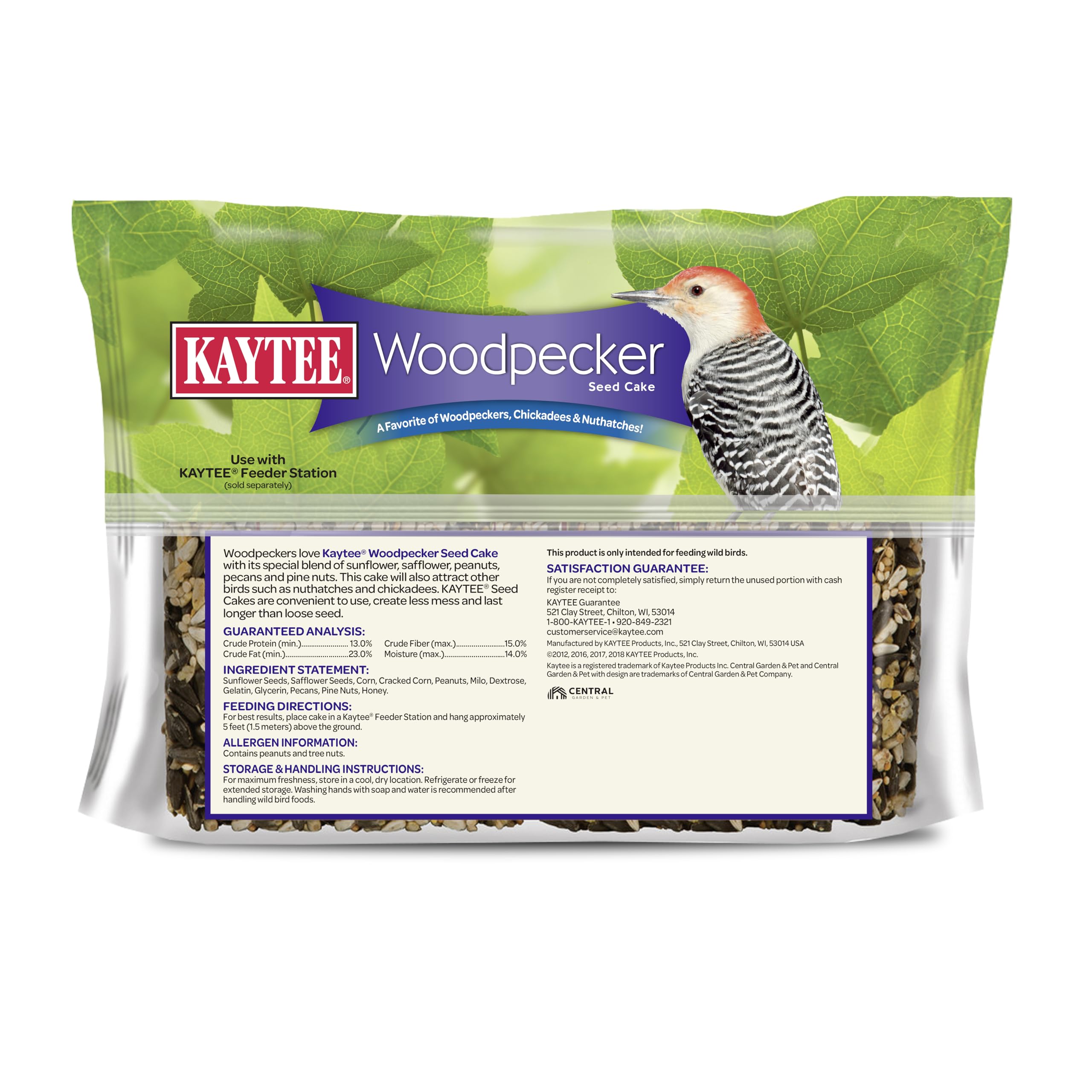 Long-lasting seed cake from Kaytee in outdoor setting