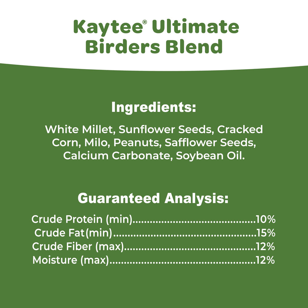 Kaytee Yard stays clean under feeders with no-mess blend.
