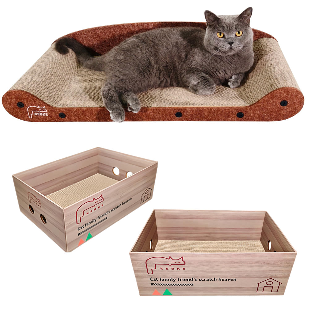 KEBKE Cat Scratcher Box 17-5inch provides a separate scratching space with privacy