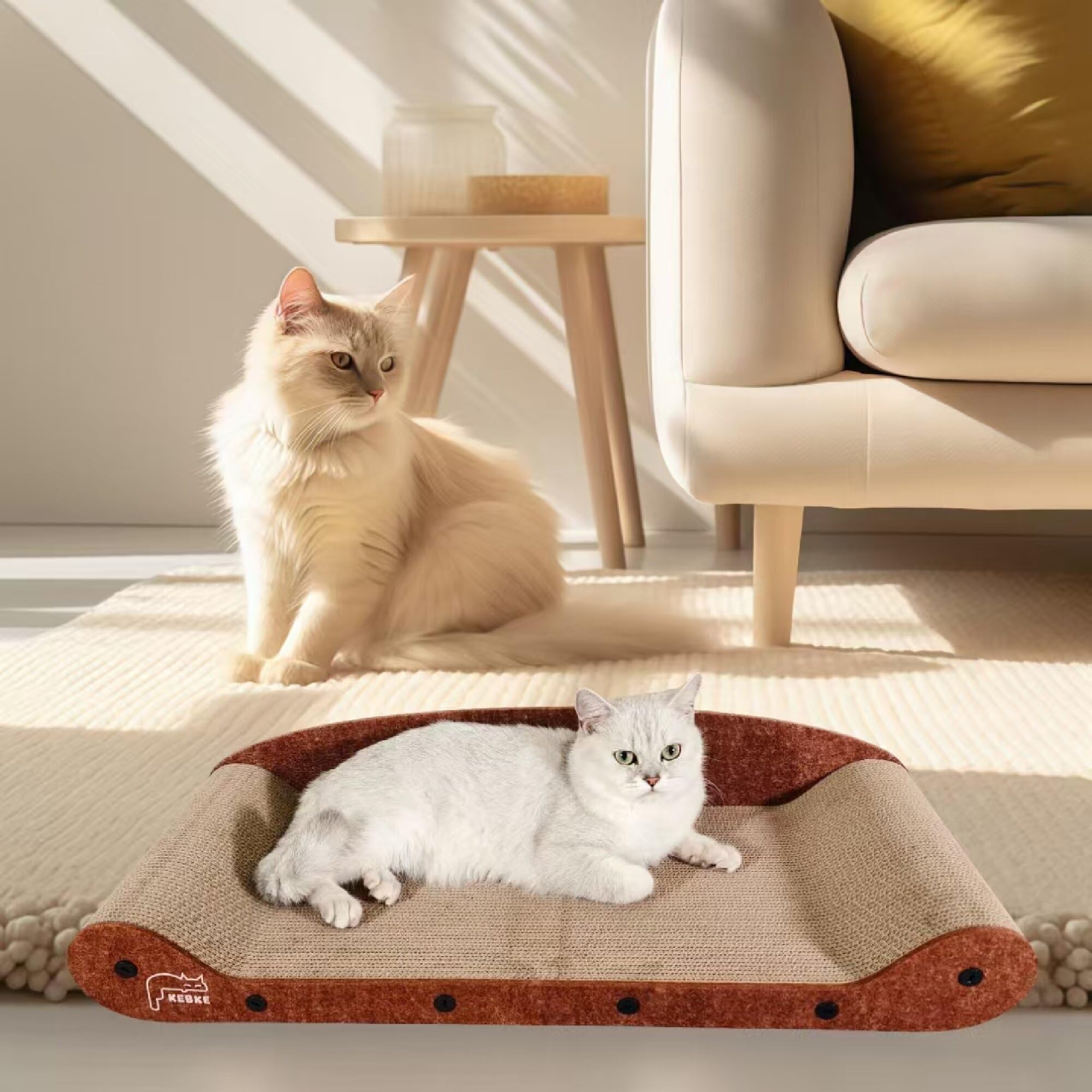 KEBKE Indoor Cat Scratcher Set all-in-one solution for scratching, lounging, and play