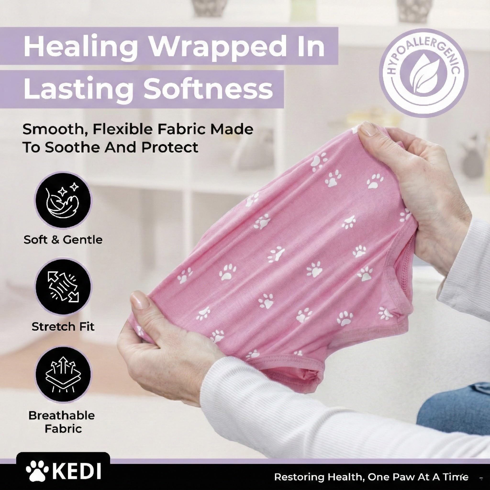 Kedi Cats Solutions recovery suit soft breathable material for comfort