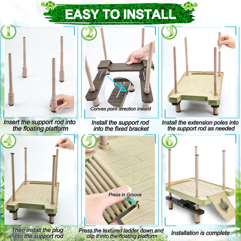 Keedolla textured ladder helps pets climb onto the basking area confidently