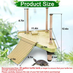 Keedolla turtle basking platform ramp offers climb-friendly access for small reptiles.