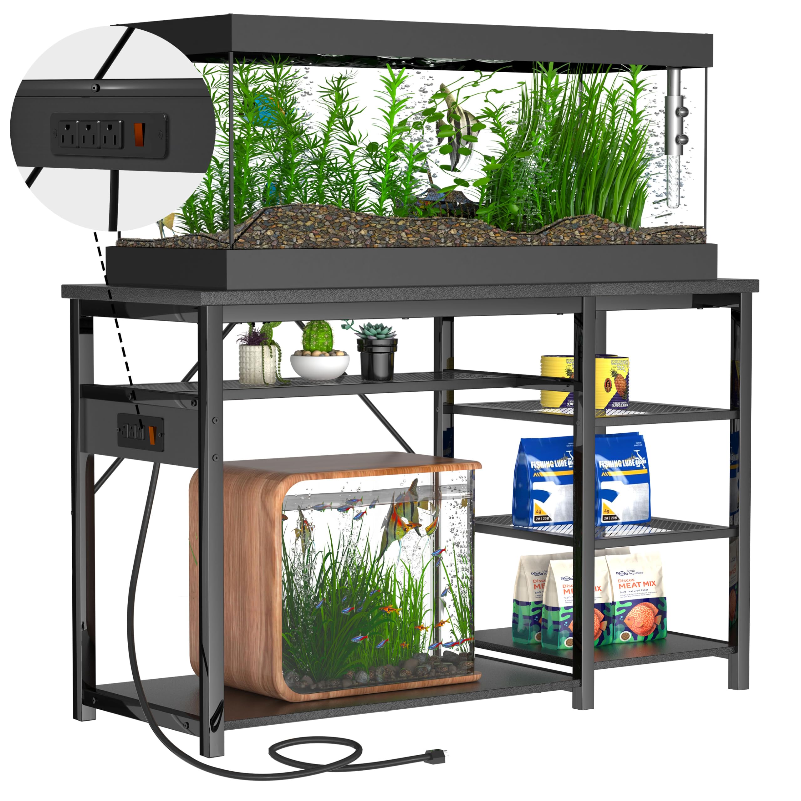 Keelian 55-75 gallon stand table top supports a secure, stable aquarium setup.