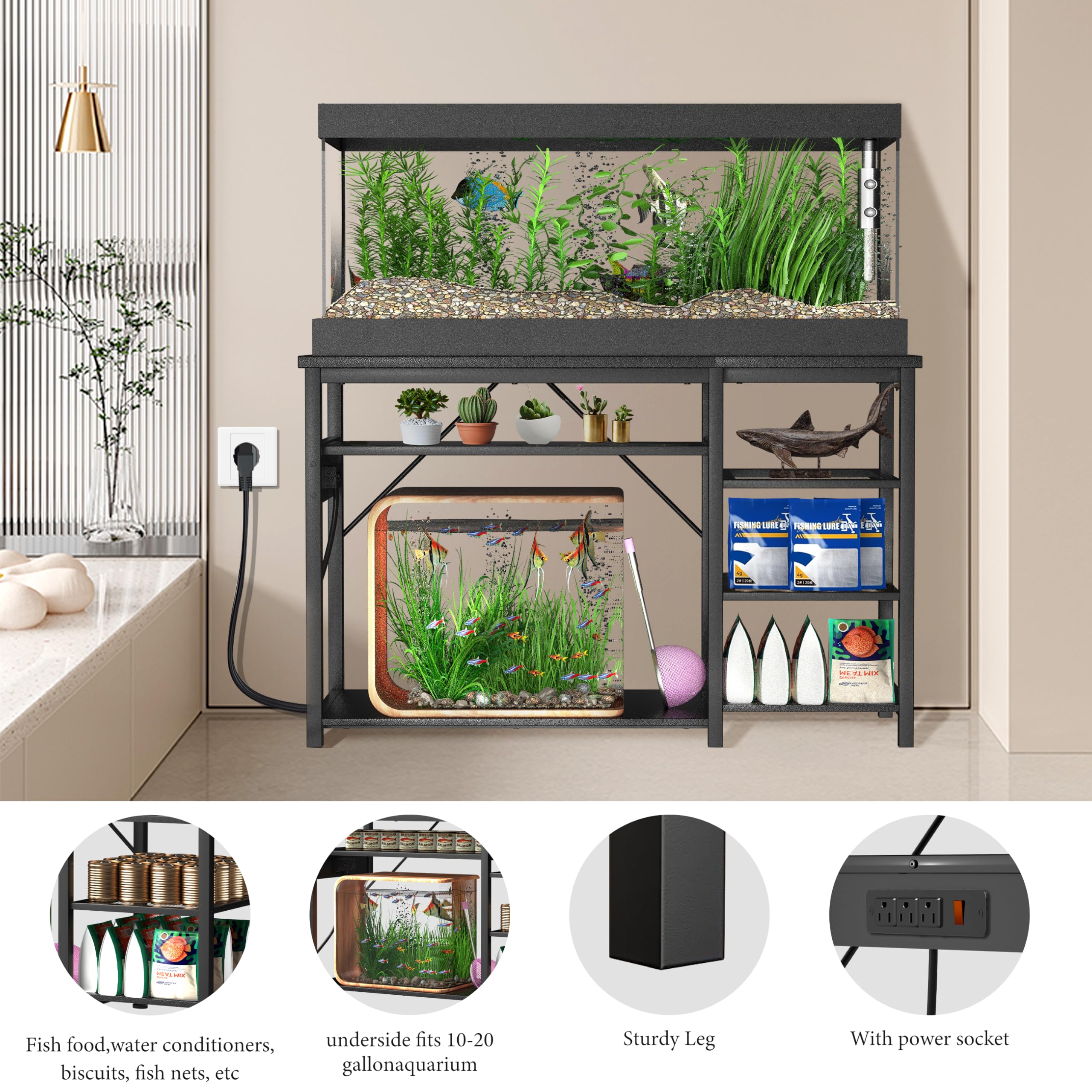 Right side storage compartment with removable shelves for accessories and tools.