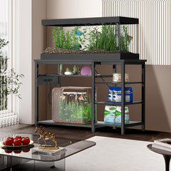Keelian stand right side storage keeps fish food and nets organized