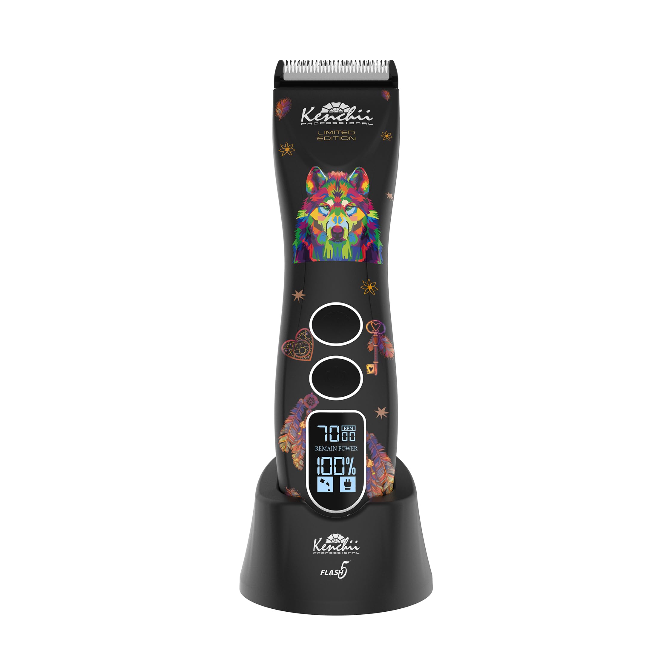 Kenchii Flash 5 Wolf Edition front view, sleek design for versatile grooming