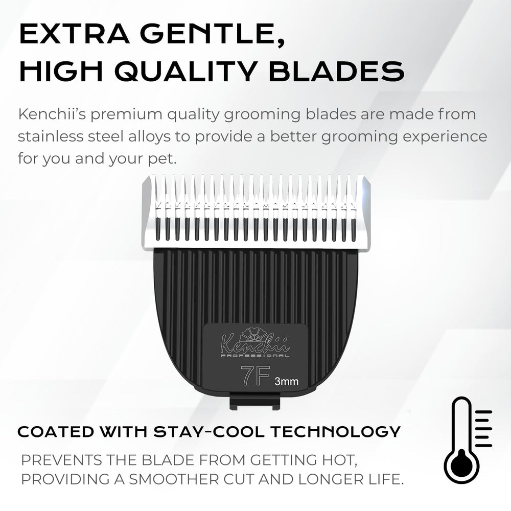 Kenchii Flash blade stay-cool coating reduces overheating during sessions