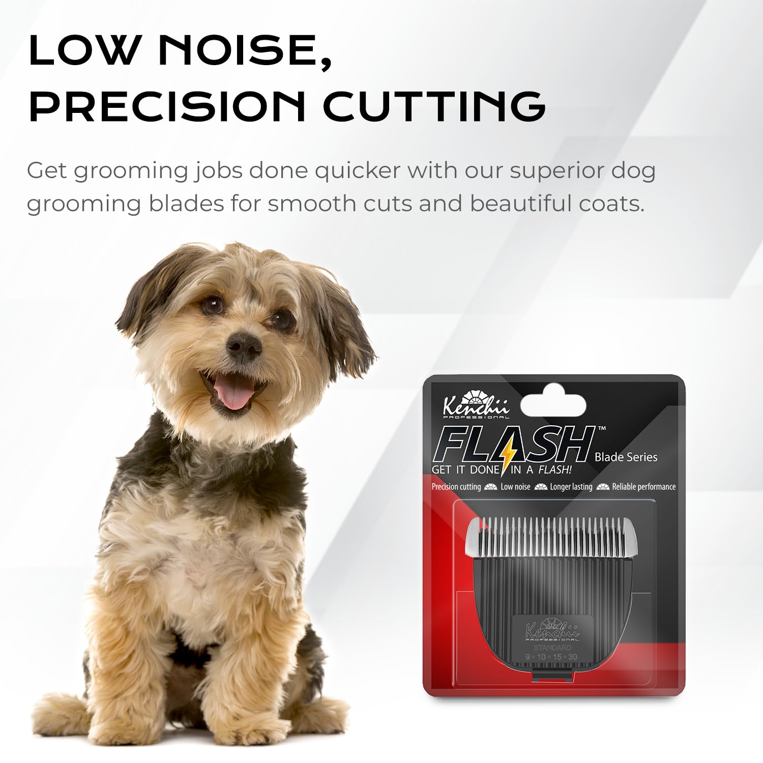 Kenchii Flash Blade stay-cool coating promotes cooler grooming sessions