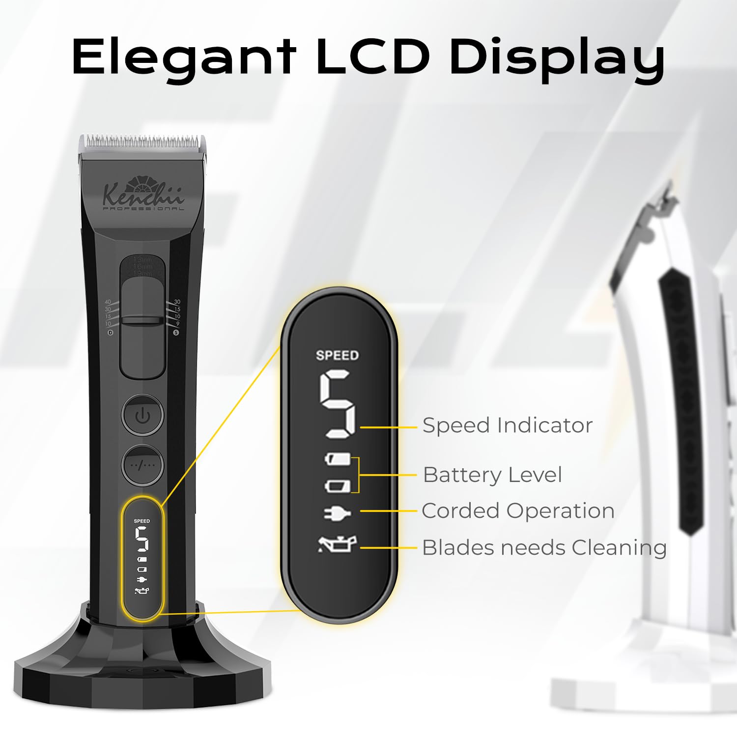 Kenchii Flash 4-in-1 blade provides versatile trim lengths from 1.0 to 1.9 mm.