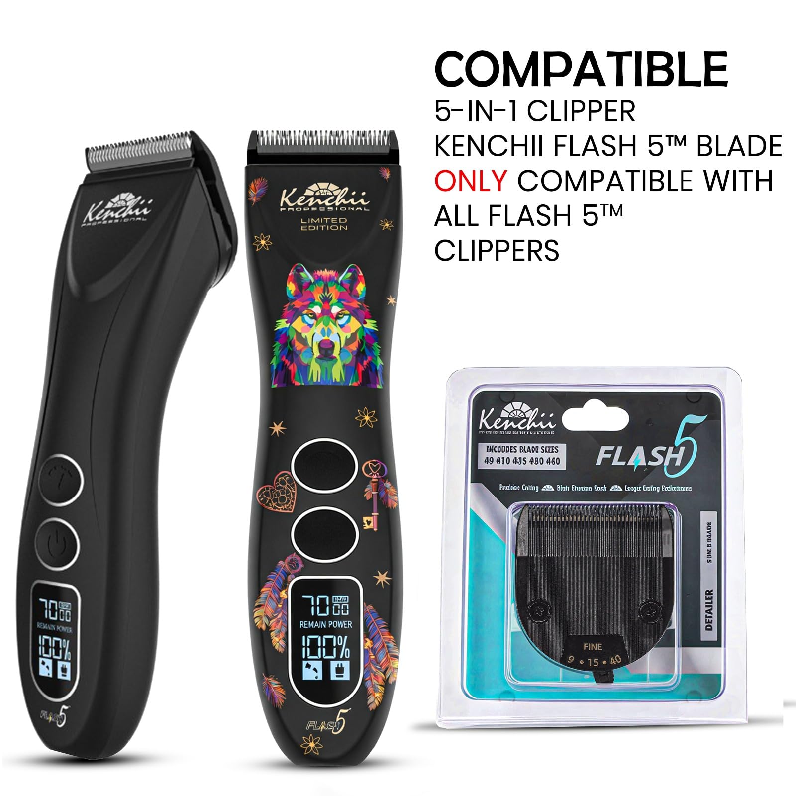 Kenchii Flash 5 blade detachable mechanism for easy cleaning and maintenance