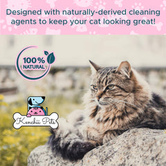 Kenchii kitten coat care with natural ingredients for moisture and softness.