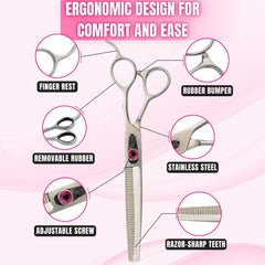 Kenchii Love Dog Grooming Scissors forged in Japanese alloy steel for lasting sharpness