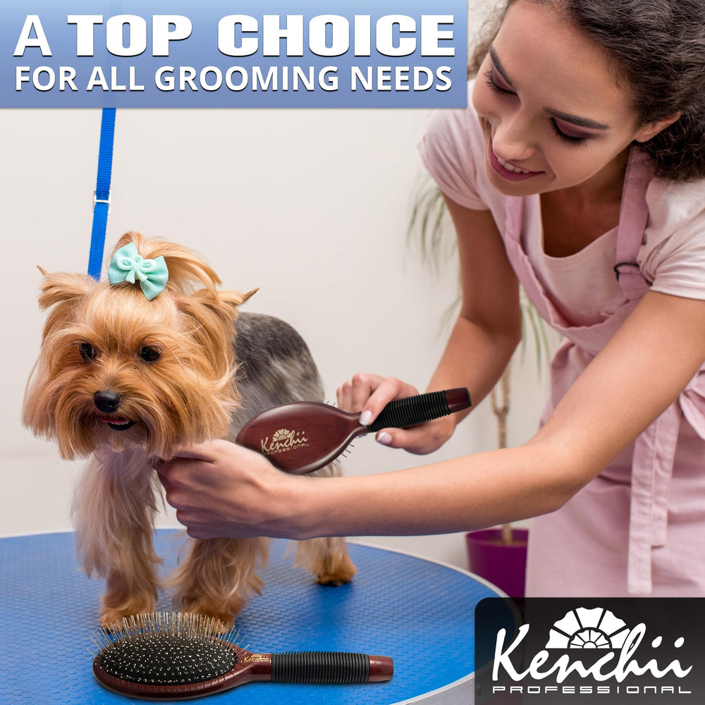 Kenchii Pet Grooming Metal Pin Brush USA-design highlighting quality grooming tool