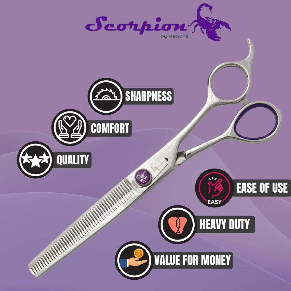 Kenchii Scorpion durable Japanese alloy steel ensures long-lasting sharpness.