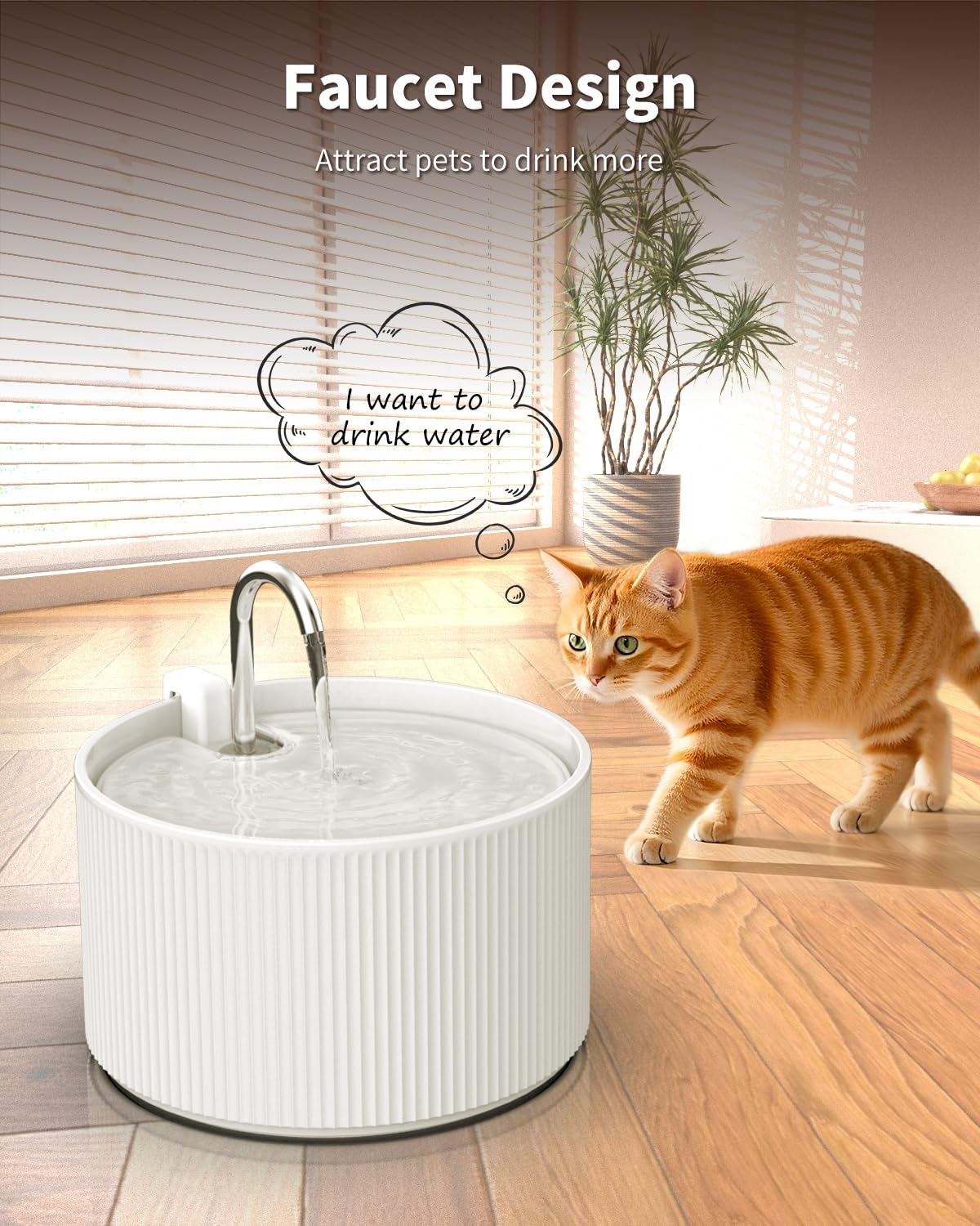 Kenepet ceramic fountain round design—easy to clean surfaces