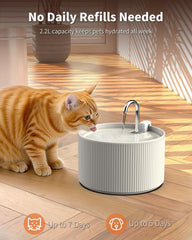 Kenepet ceramic fountain with 2.2L capacity supporting multiple pets