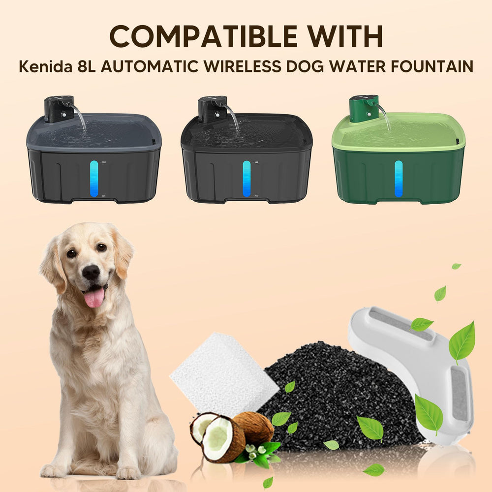 Kenida activated-carbon filter helps remove debris for fresher tasting water.