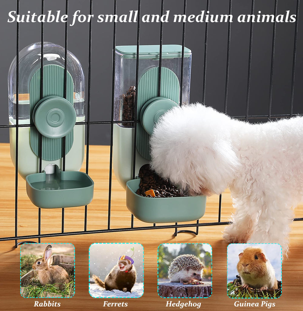 Kenond 35oz food and water bowls in green provide ample daily supply