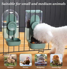 Kenond 35oz food and water bowls in green provide ample daily supply
