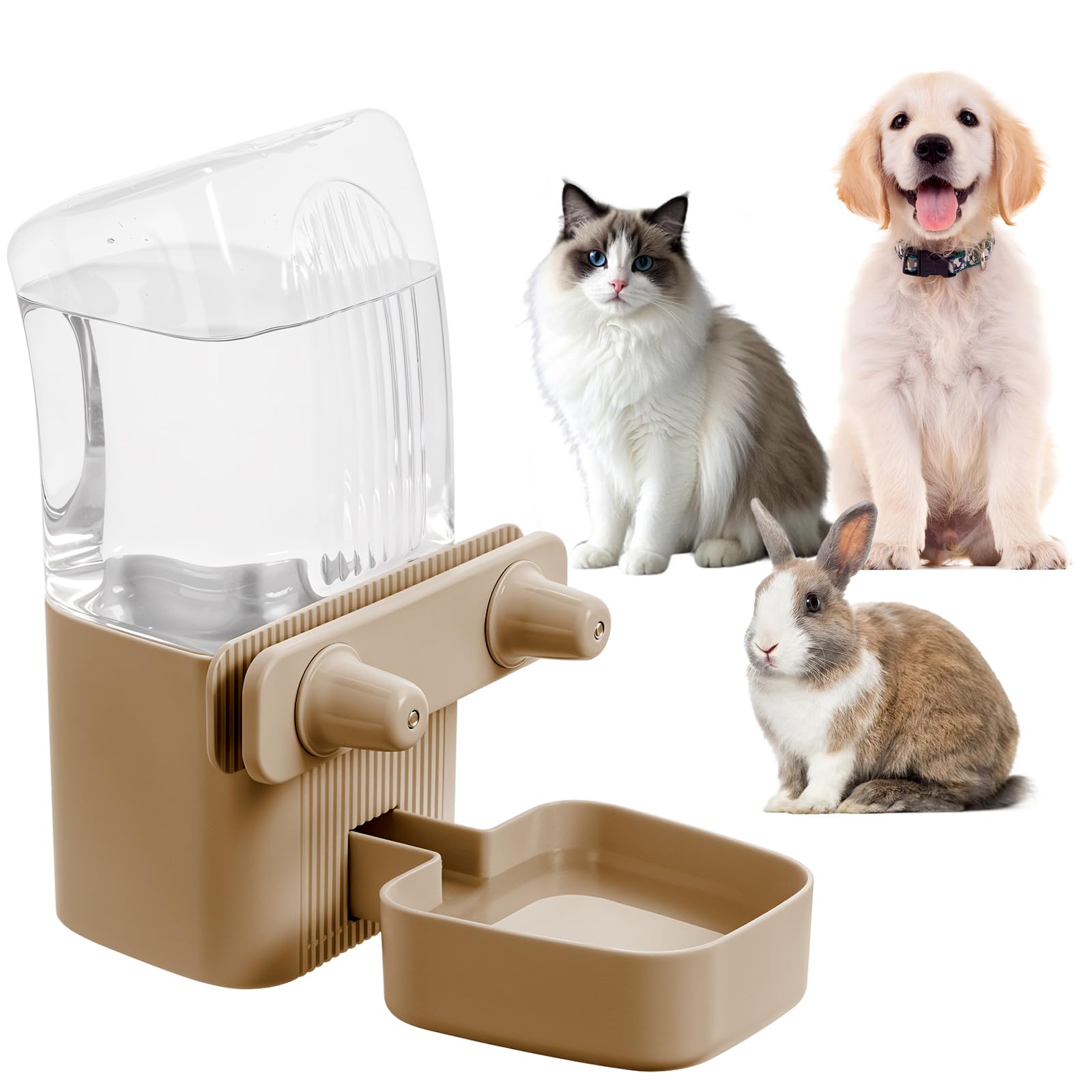 Kenond 50 oz rabbit water dispenser mounted on a cage delivers steady hydration.