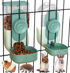 Kenond hanging automatic feeder on cage, front view, compact design for small pets