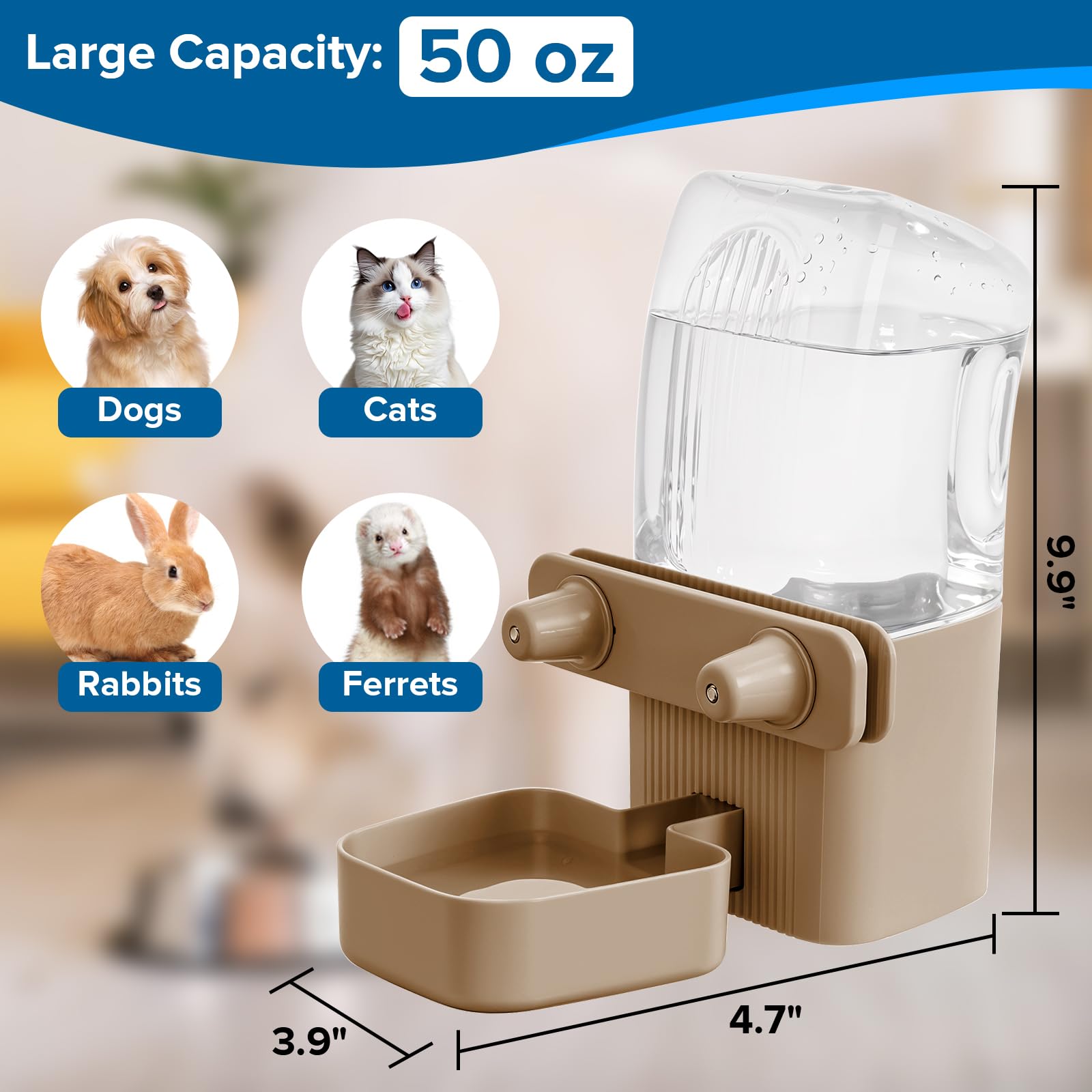 Kenond outside cage fill design simplifies refills without disturbing pets.