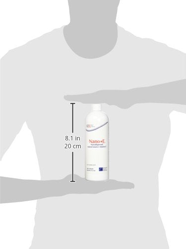 Closeup of Nano-E label indicates natural vitamin E source for muscle recovery options