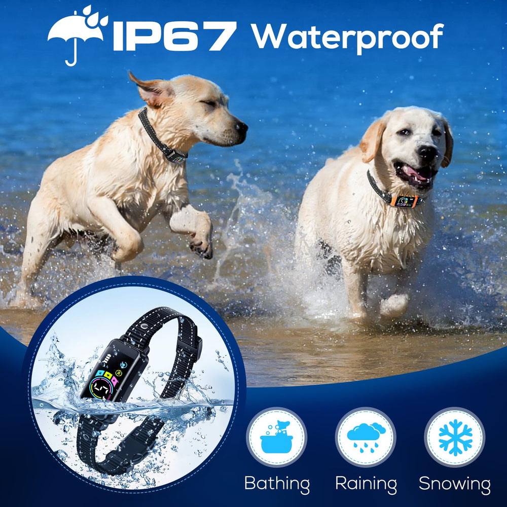 Keoge Bark Collar 2-Pack IP67 waterproof design withstands rain, mud, and snow.